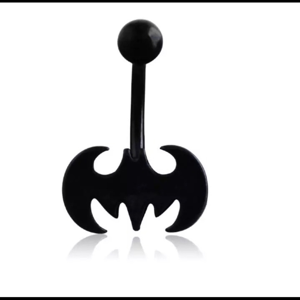 Black Batman Signal Navel Ring